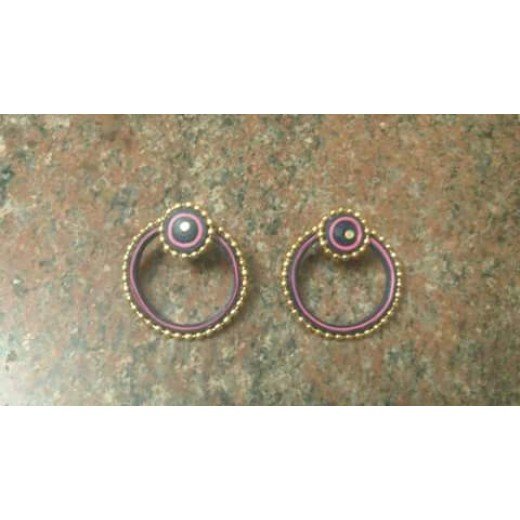 Quilling Earrings - Multi Stone Rounds